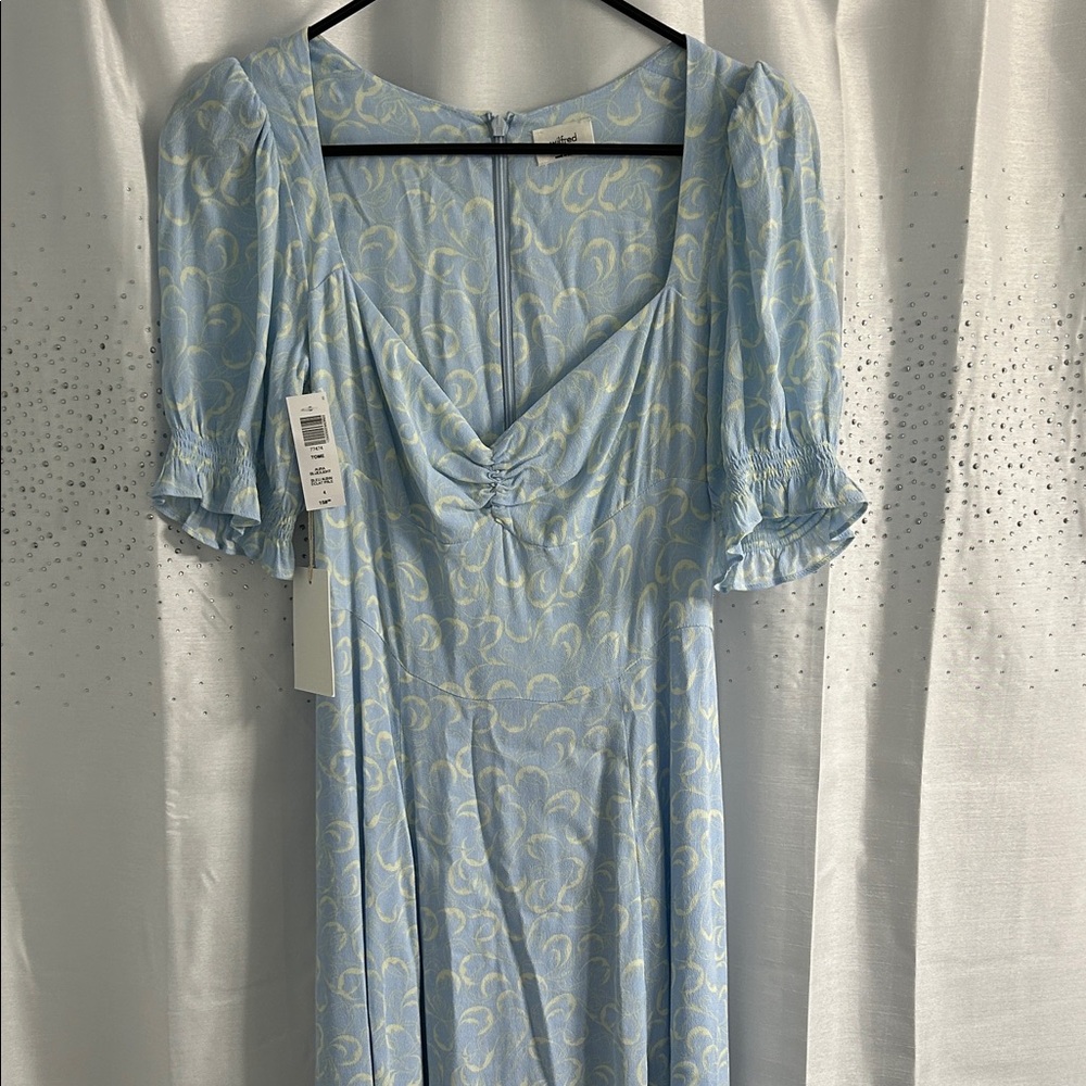 Wilfred Light Blue Patterned Midi Dress